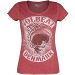 Magliette & T-shirt rosse 4 XL di cotone con scollo a V mezza manica con scollo a V per Donna Volbeat 