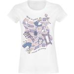 T-Shirt Disney di Alice nel Paese delle Meraviglie - Alice in Wonderland - Things Are Getting Curiouser and Curiouser - S a XXL - Donna - bianco
