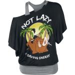 T-Shirt Disney di Il Re Leone - Not Lazy - S a XXL - Donna - nero/grigio