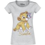 Magliette & T-shirt grigie XXL di cotone con scollo tondo mezza manica con scollo rotondo per Donna Il re leone Simba 
