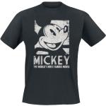 Magliette & T-shirt nere XL di cotone con scollo tondo mezza manica con scollo rotondo per Uomo Disney 