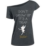 T-Shirt Disney di Peter Pan - Tinker Bell - Don't Grow Up - S a 5XL - Donna - grigio scuro