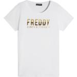Magliette & T-shirt classiche bianche XL di cotone con paillettes mezza manica con scollo rotondo per Donna Freddy 