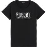 Magliette & T-shirt classiche nere M di cotone con paillettes mezza manica con scollo rotondo per Donna Freddy 