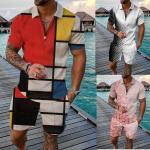 Camicie casual multicolore 3 XL taglie comode per l'estate mezza manica con manica corta per Uomo 