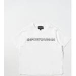 T-shirt manica corta scontate casual bianche di cotone lavabili in lavatrice mezza manica per bambini Emporio Armani 