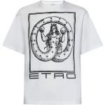 Magliette & T-shirt bianche L di cotone a girocollo mezza manica con scollo rotondo Etro 