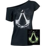 T-Shirt Gaming di Assassin's Creed - Logo - Glow in the dark - L a XXL - Donna - nero