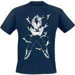 Magliette & T-shirt blu scuro M di cotone con scollo tondo mezza manica con scollo rotondo per Uomo Dragon Ball Vegeta 