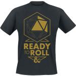 T-Shirt Gaming di Dungeons and Dragons - Ready to Roll - S a XXL - Uomo - nero