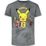 Magliette & T-shirt grigie XL di cotone con scollo tondo mezza manica con scollo rotondo per Uomo Pokemon 