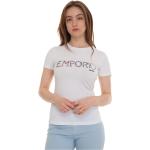 Magliette & T-shirt bianche XL di cotone a girocollo mezza manica con scollo rotondo per Donna Emporio Armani 