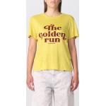 Magliette & T-shirt casual gialle S di cotone a girocollo mezza manica con scollo rotondo Golden Goose 