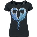 T-Shirt Gothic di Gothicana by EMP - Gothicana X Anne Stokes - Black t-shirt with large dragon front print - XS a XXL - Donna - nero