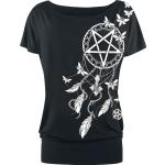 T-Shirt Gothic di Gothicana by EMP - Pentagram and Dreamcatcher T-shirt - S a 5XL - Donna - nero