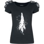 T-Shirt Gothic di Gothicana by EMP - T-shirt with gathered detail and mystical print - XS a XXL - Donna - nero