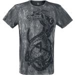 T-Shirt Gothic di Outer Vision - Viking Warrior - S a 4XL - Uomo - grigio