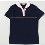 T-shirt manica corta casual blu di cotone mezza manica per bambini Gucci 