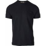 Magliette & T-shirt nere M di lino mezza manica con taschino per Uomo 