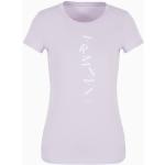 Magliette & T-shirt lilla L di cotone tinta unita con scollo tondo mezza manica con scollo rotondo per Donna Giorgio Armani Exchange 