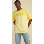 Magliette & T-shirt scontate gialle M di cotone a righe a girocollo mezza manica con scollo rotondo Guess 