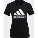 Magliette & T-shirt nere M di cotone mezza manica con scollo rotondo per Donna adidas Essentials 