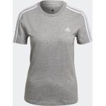 Magliette & T-shirt grigie L di cotone mezza manica con scollo rotondo per Donna adidas Essentials 