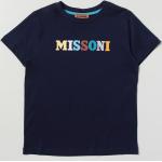 T-shirt manica corta scontate casual blu lavabili in lavatrice mezza manica per bambini Missoni 