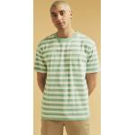 Magliette & T-shirt scontate verdi M di cotone a righe a girocollo mezza manica con scollo rotondo Guess 