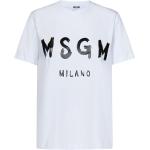 Magliette & T-shirt bianche M di cotone a girocollo mezza manica con scollo rotondo Msgm 