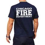 T-shirt Navy, Chicago FIRE Department, con scritta