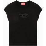 Magliette & T-shirt nere S in poliestere Bio ricamate per Donna Diesel 