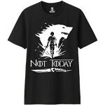 T-Shirt Not Today Logo Black Arya Stark Trono di Spade Fan Game of Thrones Season 8 (M)