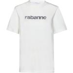 Magliette & T-shirt bianche M di cotone con paillettes a girocollo mezza manica con scollo rotondo Paco Rabanne 