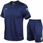 T-shirt casual blu 3 XL taglie comode in poliestere lavabili in lavatrice per l'estate da fitness per Uomo 