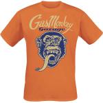Magliette & T-shirt arancioni M di cotone con scollo tondo mezza manica con scollo rotondo per Uomo Gas Monkey Garage 