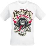 Magliette & T-shirt bianche XXL taglie comode di cotone con scollo tondo mezza manica con scollo rotondo per Uomo Gas Monkey Garage 