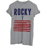 T-Shirt Rocky Balboa Sale La Scalinata Bandiera USA-Cinema - Uomo-M-Grigia