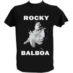 T Shirt Rocky Nera Uomo Bambino Silvester Stallone Italiano Maglietta Rocky Film Cult Anni 80, Bambino 12-14 Anni