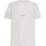 Magliette & T-shirt bianco sporco XS Bio sostenibili a girocollo mezza manica con scollo rotondo Saint Laurent Paris 