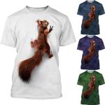 Magliette & T-shirt eleganti 3 XL taglie comode a girocollo a tema scoiattolo con scollo rotondo per Uomo 