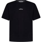 Magliette & T-shirt nere XXL taglie comode di cotone a girocollo mezza manica con scollo rotondo Stone Island 