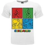 T-shirt bianche 6 anni di cotone per bambini Super Mario Luigi 