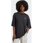 Magliette & T-shirt nere M in poliestere con scollo rotondo per Donna adidas Trefoil 