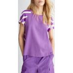 Magliette & T-shirt viola S di raso con strass con scollo tondo mezza manica con scollo rotondo per Donna Liu Jo 