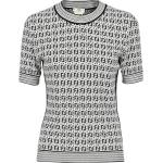 T-shirts E Top Da Donna - Fendi - In Materiale Sintetico Nero, Bianco - Taglia: M