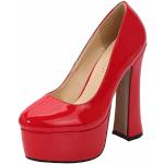 Sandali rossi numero 42 con tacco sopra i 9 cm con tacco per Donna 