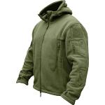 TACVASEN Uomo Giacca Outdoor Maglione con Cappuccio Antivento Jacket di Transizione con Molte Tasche, Verde, 3XL