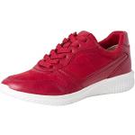 Sneakers basse larghezza E casual rosse numero 37 con stringhe con tacco da 3 cm a 5 cm per Donna Tamaris 