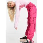 Pantaloni scontati skater rosa cargo per bambini 